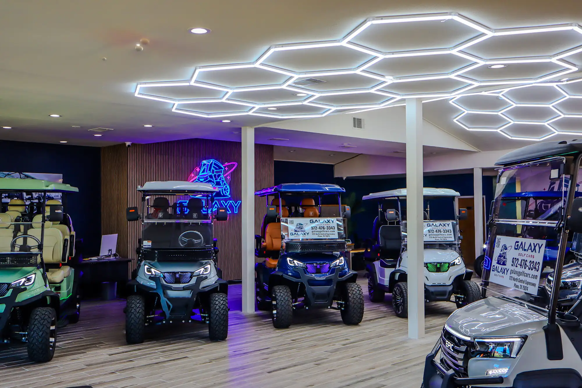 Custom golf cart by Galaxy Golf Cars