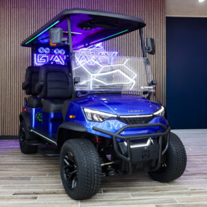 2026 DACH Apollo Gen 2 blue electric golf cart with black seats