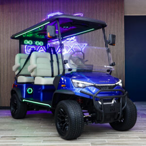 2026 DACH Apollo Gen 2 blue electric golf cart with beige seats