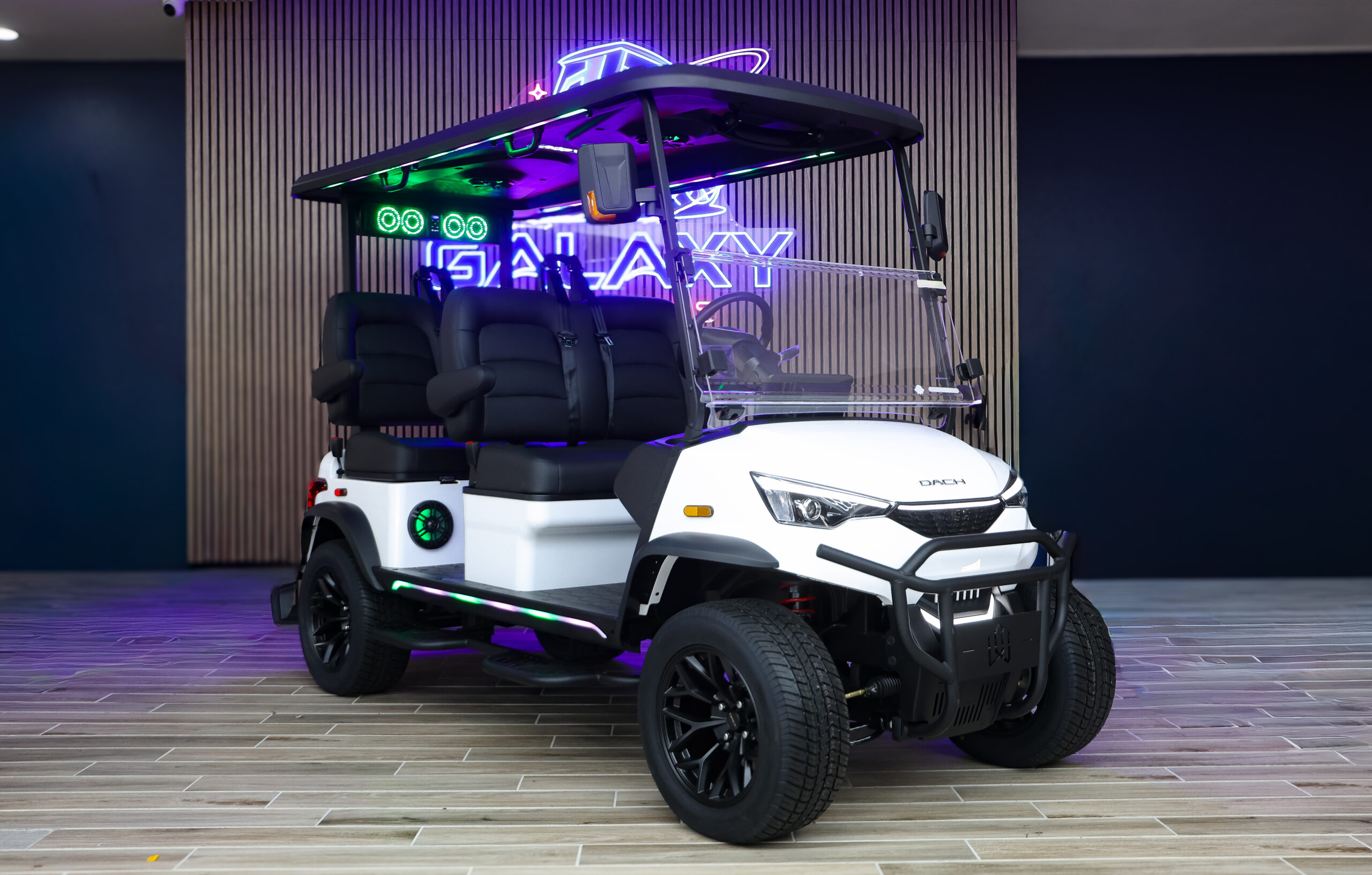 2026 DACH Apollo Gen 2 white electric golf cart with black seats