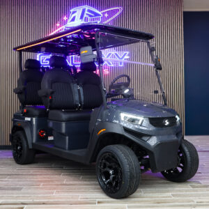 2027 SIVO Edge 4 Seater Forward-Facing charcoal electric golf cart